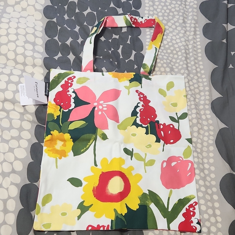 Finlayson Ihana (Lovely) Green/yellow / Red Tote Bag - Picture 3 of 4